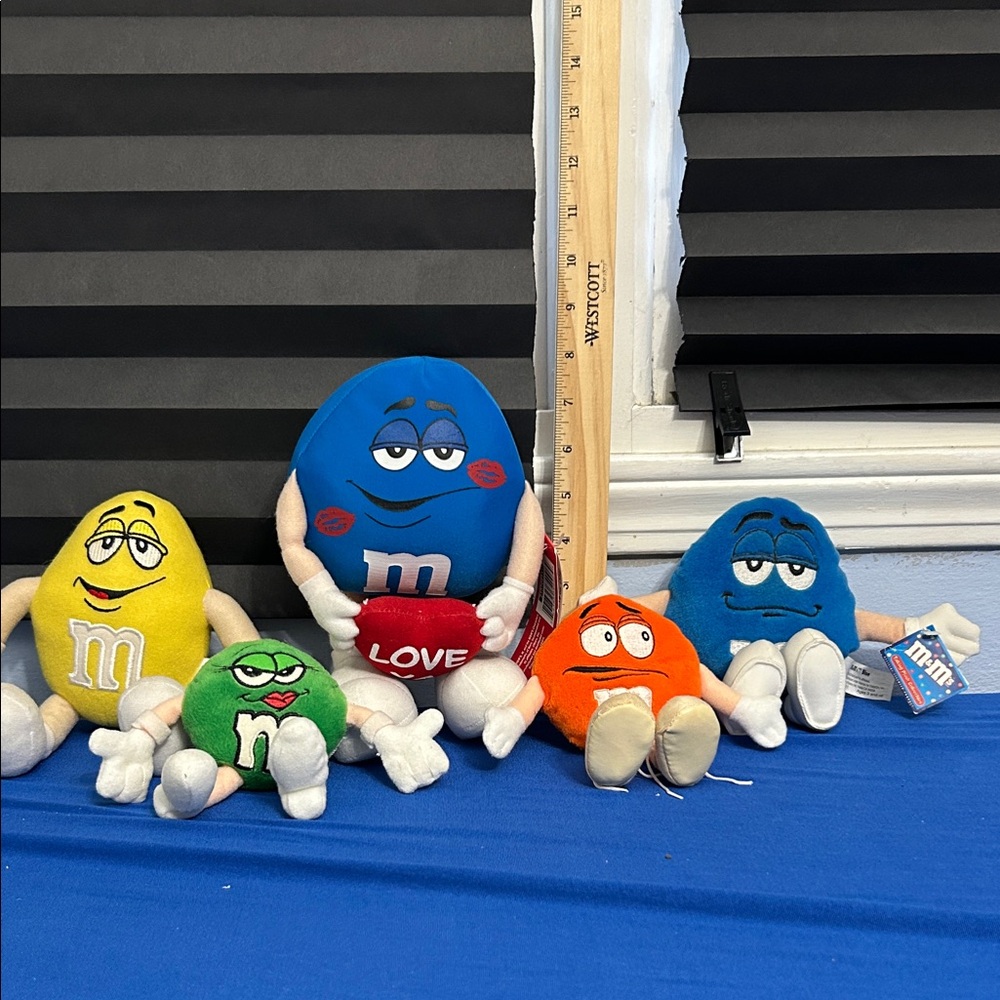 M&M'S Colorful Plush Toy Collection - Blue, Yellow, Green, Orange